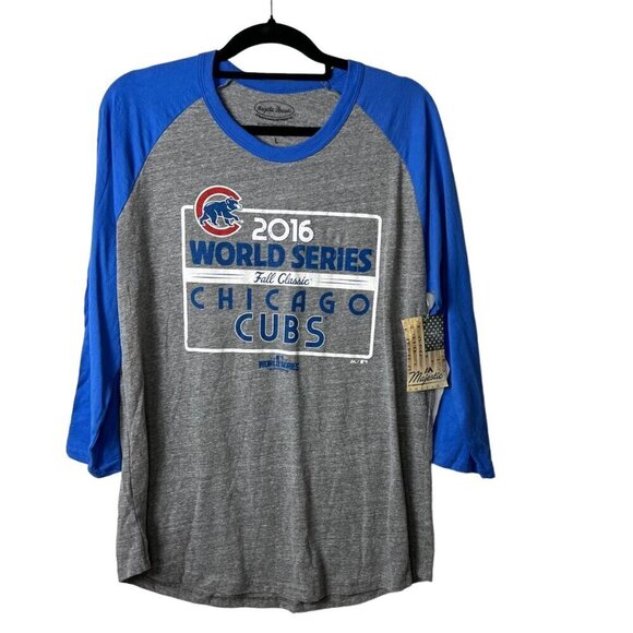 2016 Chicago cubs World‎ Series 3/4 sleeve t-shirt men’s large NWT - Picture 1 of 6